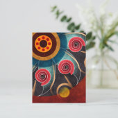 フローラカラー抽象芸術ベクターアートポストカード ポストカード (スタンド正面)