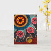 フローラカラー抽象芸術ベクトルアートノートカード カード (黄色い花)