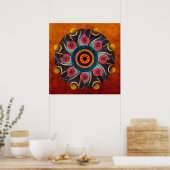 フローラカラー抽象芸術ベクトルアートプリント ポスター (キッチン)