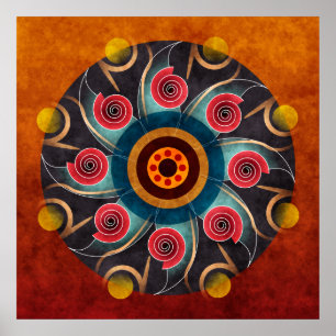 フローラカラー抽象芸術ベクトルアートプリント ポスター