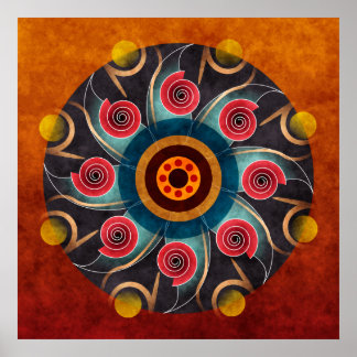 フローラカラー抽象芸術ベクトルアートプリント ポスター