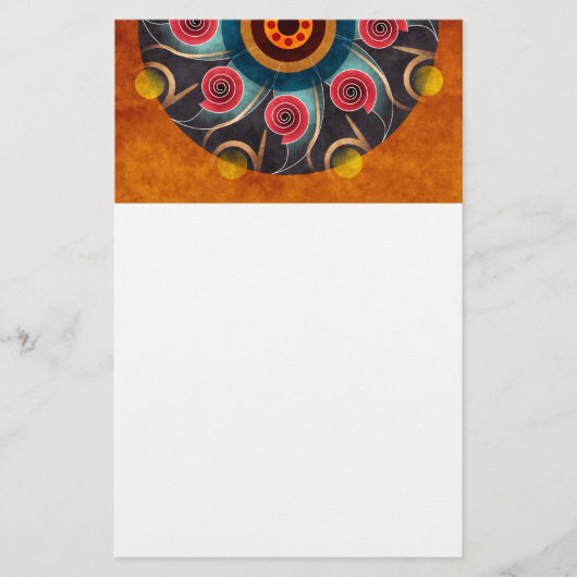 フローラカラー抽象芸術ベクトルアート文房具 便箋 (正面)