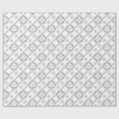 フローラカラー白黒ギフトラップ ラッピングペーパー (フラット)