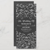 フローラカルボード手書きウェディングプログラムカード プログラム (正面/裏面)