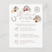 フローラカントリーウェスタン結婚ズの週末の日程 エンクロージャーカード (正面)
