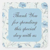 フローラカントリーガーデンエレガントな結婚式ありがとう スクエアシール (正面)
