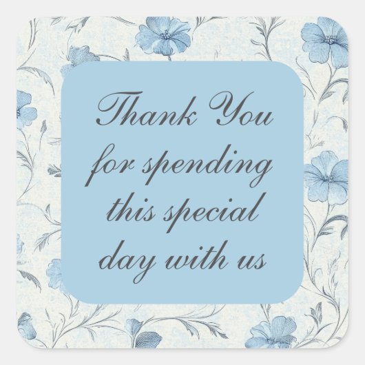 フローラカントリーガーデンエレガントな結婚式ありがとう スクエアシール (正面)