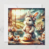フローラカントリーキッチンかわいいバニーイースター シーズンカード (正面)