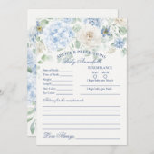 フローラカード用開花アドバイスにおける青色ベビーベビー 招待状 (正面/裏面)