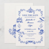 フローラガーデンと動物の招待状 セーブザデート (正面/裏面)