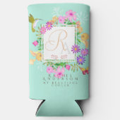 フローラガーデンアクアモノグラム スリム缶クーラー (正面)