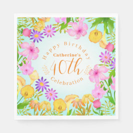 フローラガーデンアクア スタンダードランチョンナプキン