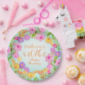 フローラガーデンアクア ペーパープレート (パーティー)