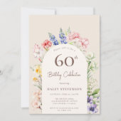 フローラガーデンアーお洒落チベージュ60誕生日 招待状 (正面)