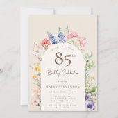 フローラガーデンアーお洒落チベージュ85誕生日 招待状 (正面)