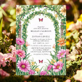 フローラガーデンアーチウェイとバタフライ結婚ズ 招待状