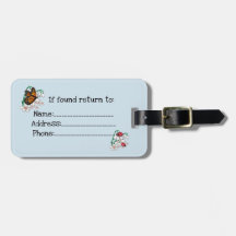 フローラガーデンアートと荷物の旅行ラベル