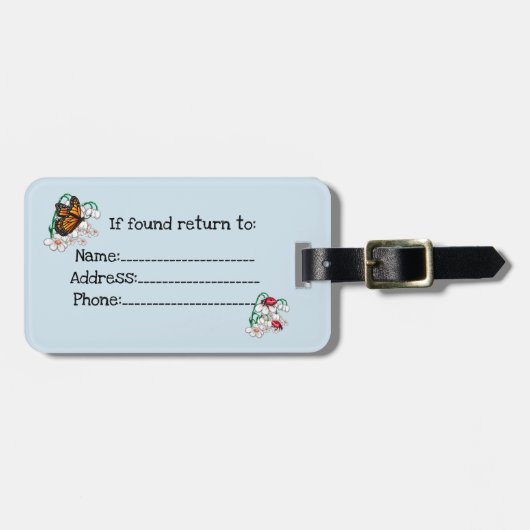 フローラガーデンアートと荷物の旅行ラベル ラゲッジタグ (正面横)