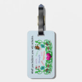 フローラガーデンアートと荷物の旅行ラベル ラゲッジタグ (裏面縦)