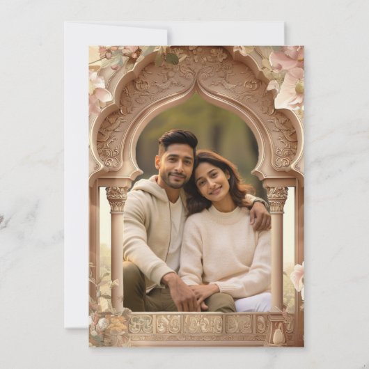 フローラガーデンインディアンパレス結婚アーチの写真 セーブザデート (裏面)