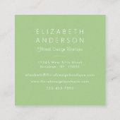 フローラガーデンウォーターカラー縁どグリーン スクエア名刺 (裏面)