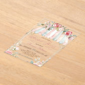 フローラガーデンエレガントブライダルシャワー アクリル招待状 (レイダウン)