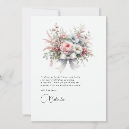 フローラガーデンエレガントベイビーシャワー サンキューカード (裏面)