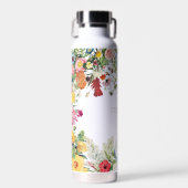 フローラガーデンカラフルフラワーズ名前をカスタムする ウォーターボトル (正面)