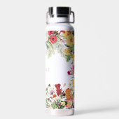 フローラガーデンカラフルフラワーズ名前をカスタムする ウォーターボトル (背面)