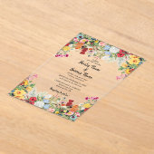 フローラガーデンカラフルフラワーズ結婚式招待状 アクリル招待状 (レイダウン)