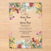 フローラガーデンカラフルフラワーズ結婚式招待状 アクリル招待状 (正面)