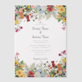 フローラガーデンカラフルフラワーズ結婚式招待状 ベラム紙招待状 (正面)