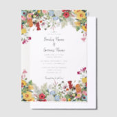 フローラガーデンカラフルフラワーズ結婚式招待状 ベラム紙招待状 (オフセット)