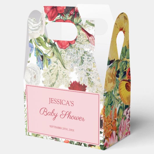 フローラガーデンカラフルフラワーベビーシャワー フェイバーボックス (オープン)