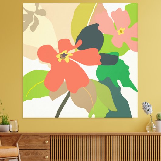 フローラガーデンカラーブロック キャンバスプリント (インサイチュ (リビング))