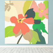 フローラガーデンカラーブロック キャンバスプリント (インサイチュ (ウッドフロア))