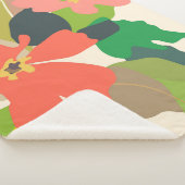 フローラガーデンカラーブロック シェルパブランケット (3/4)