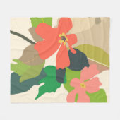 フローラガーデンカラーブロック フリースブランケット (正面(横))