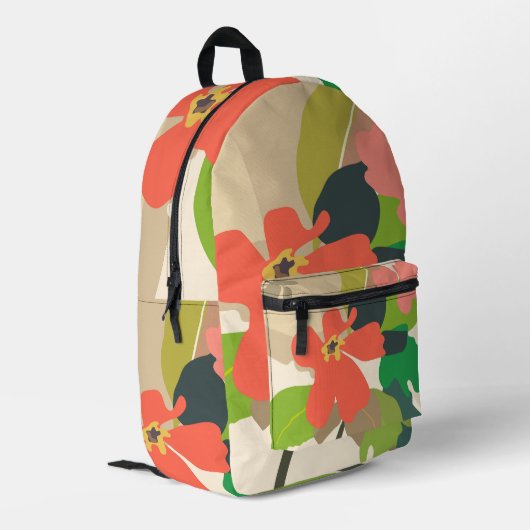 フローラガーデンカラーブロック プリントバックパック (裏面左端)