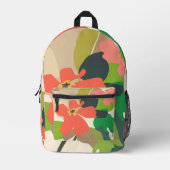 フローラガーデンカラーブロック プリントバックパック (正面)