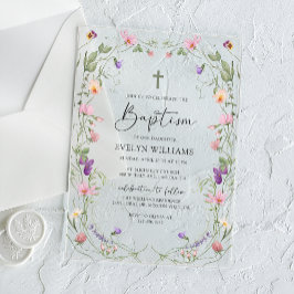 フローラガーデンガールバプティスアンド《キリスト教》洗礼式や命名式 アクリル招待状