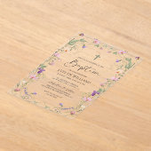 フローラガーデンガールバプティスアンド《キリスト教》洗礼式や命名式 アクリル招待状 (レイダウン)