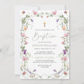 フローラガーデンガールバプテスマと《キリスト教》洗礼式や命名式写真 招待状 (正面)