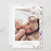 フローラガーデンガールバプテスマと《キリスト教》洗礼式や命名式写真 招待状 (裏面)