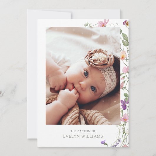 フローラガーデンガールバプテスマと《キリスト教》洗礼式や命名式写真 招待状 (裏面)