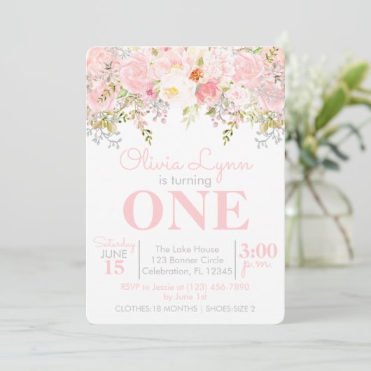 フローラガーデンガールファースト誕生日招待状 招待状