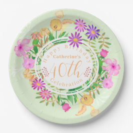 フローラガーデングリーン紙プレート ペーパープレート