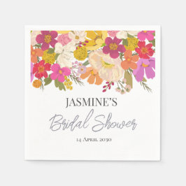 フローラガーデンサマーブライダルシャワー スタンダードカクテルナプキン