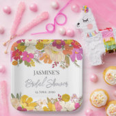 フローラガーデンサマーブライダルシャワー ペーパープレート (パーティー)