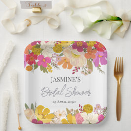 フローラガーデンサマーブライダルシャワー ペーパープレート